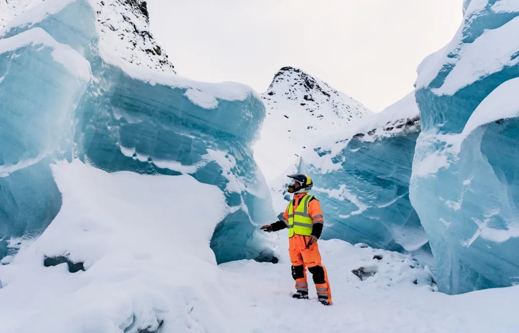 Snowmobile on a glacier