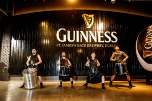 Learning to pour a pint of Guinness at the Guinness Storehouse