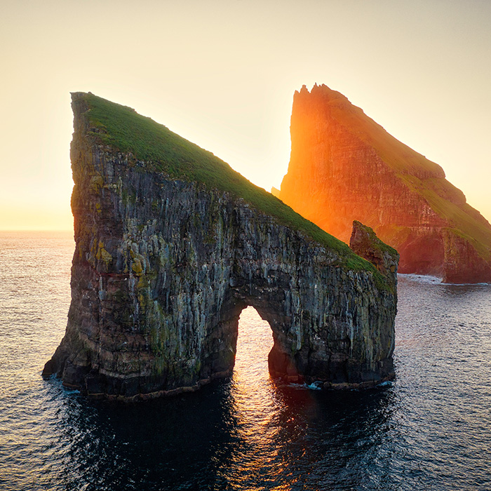 Faroe Islands natural arch